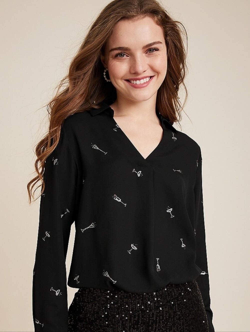 Atwood Champaign Print Blouse